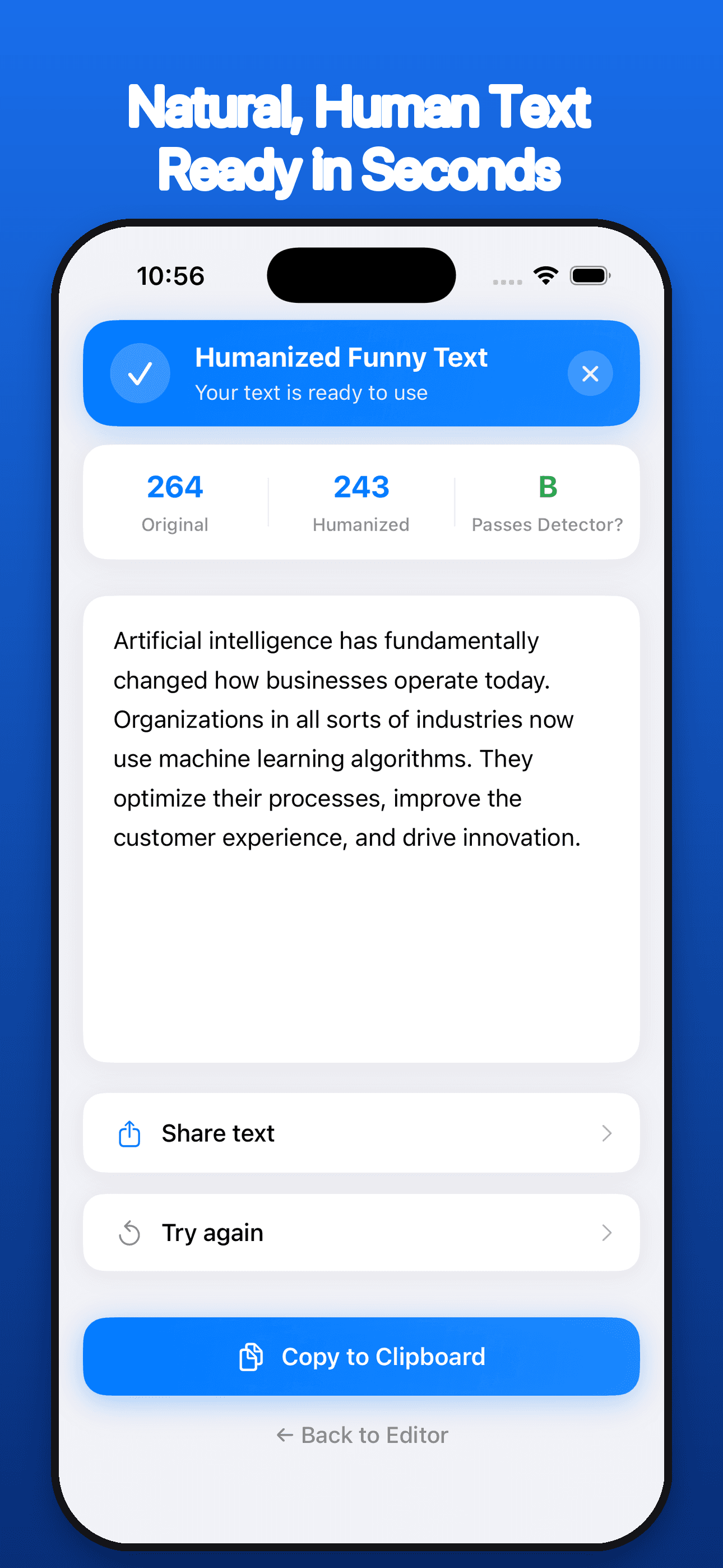 Humanize AI: Text Rewriter screenshot